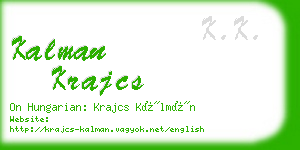 kalman krajcs business card